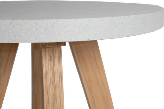 Masă Laterală pentru Spații Mici Exterioare Alb 70x70x75 cm