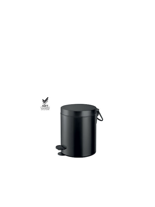 Set aus Mülleimer & Toilettenbürste Matt Schwarz