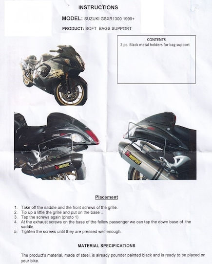 Moto Discovery Tank Mounts for Suzuki Hayabusa