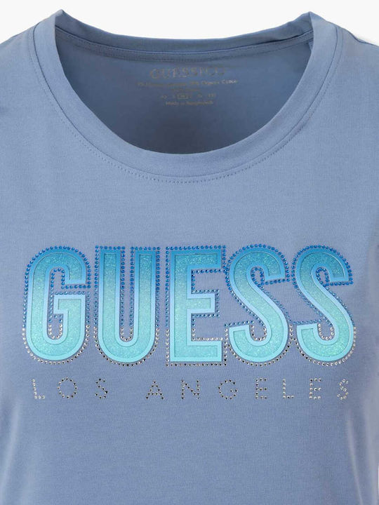 Women's Cotton Blouse with Spaghetti Straps Light Blue