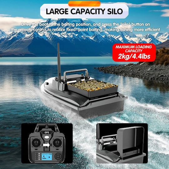 Barcă Plantat Nădit Momit Iuni U06 GPS 18000mAh 500m 2kg 10km/h Telecomandă 2.4GHz