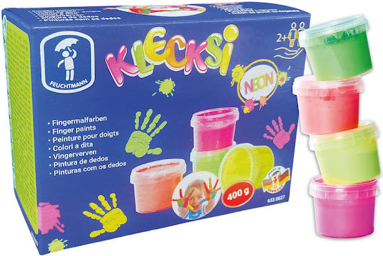 Vopsea pentru degete 4 culori neon