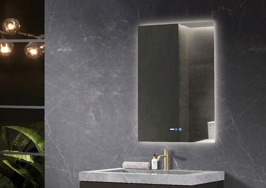 Acp Καθρέφτης Μπάνιου Led 55x90cm Αφής Αντιθαμβωτική Λειτουργία & Ένδειξη Θερμοκρασίας Acp Καθρέφτης Μπάνιου Led 55x90cm Αφής Αντιθαμβωτική Λειτουργία & Ένδειξη Θερμοκρασίας