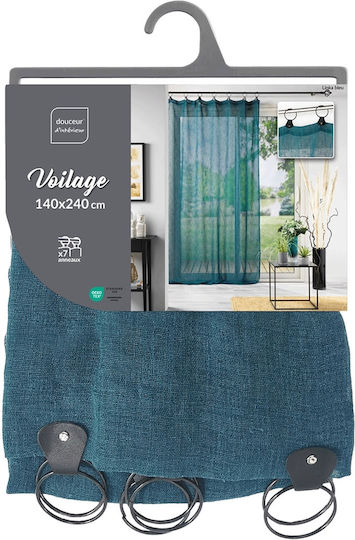 Douceur d'Intérieur mit Grommets Blau 140x240cm Douceur d'Intérieur mit Grommets Blau 140x240cm