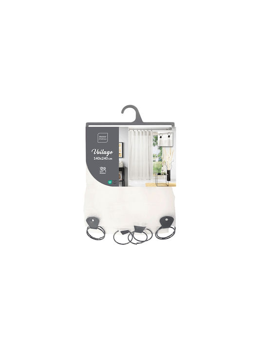 Douceur d'Intérieur Κουρτίνα με Τρουκς Λευκή 140x240εκ.
