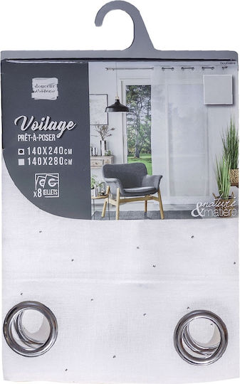 Douceur d'Intérieur Κουρτίνα με Τρουκς Λευκή 140x240εκ.