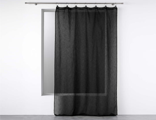 Douceur d'Intérieur Κουρτίνα με Τρουκς Μαύρη 140x240εκ.