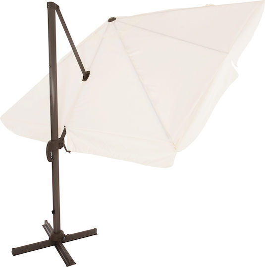 Umbrelă Profesională Suspendată Rotundă Din Aluminiu Ecru Φ3m