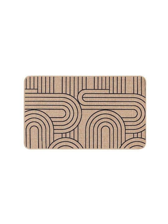 Douceur d'Intérieur Rectangular Kitchen Mat with Anti-slip Underlay Beige 45x75εκ.