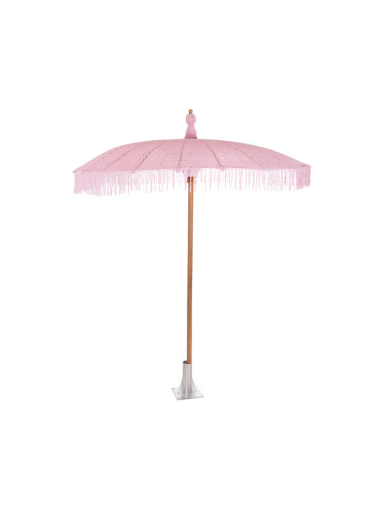 Profesională Umbrelă Rotundă Din lemn Roz cu Volan Φ2m
