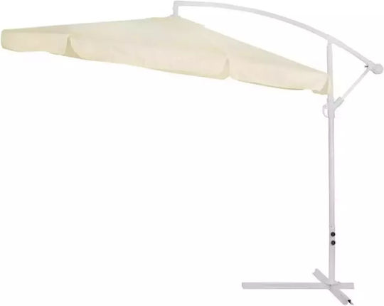 Umbrelă Suspendată Rotundă Metalică Ecru Φ3m