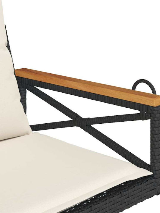 Rattan Swing Gray with 110kg Maximum Weight Capacity L63xW62xH40cm