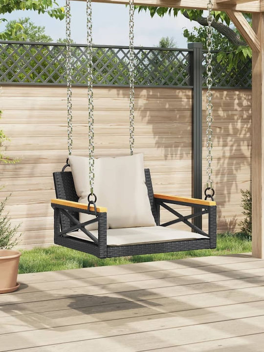 Rattan Swing Gray with 110kg Maximum Weight Capacity L63xW62xH40cm