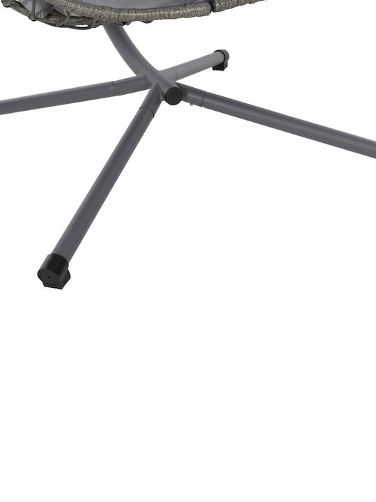 Millie Rattan Swing Nest with Stand Gray L90xW75xH190cm
