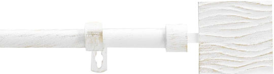 Douceur d'Intérieur Extendable Metallic Curtain Pole Tempo Single Diameter 19mm Length 210-120cm White/Gold