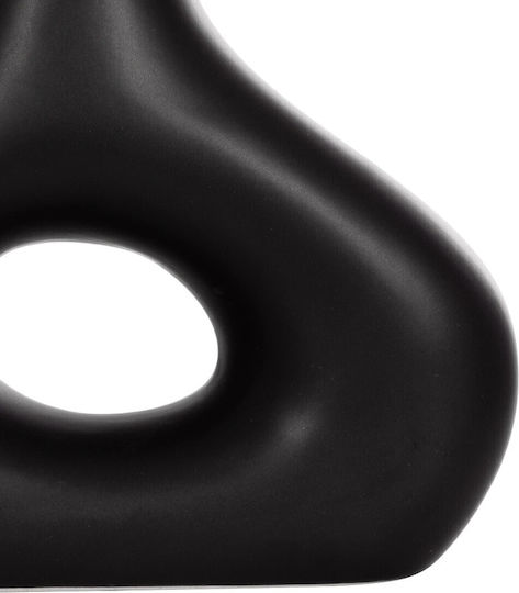 Globostar Artificial Garden Horizon 21252 Decorative Ceramic Vase Black D18 X W6 X H15 Cm