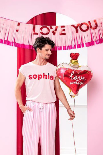 Balloon I Love You Garland for Party in Pink Colour 150cm