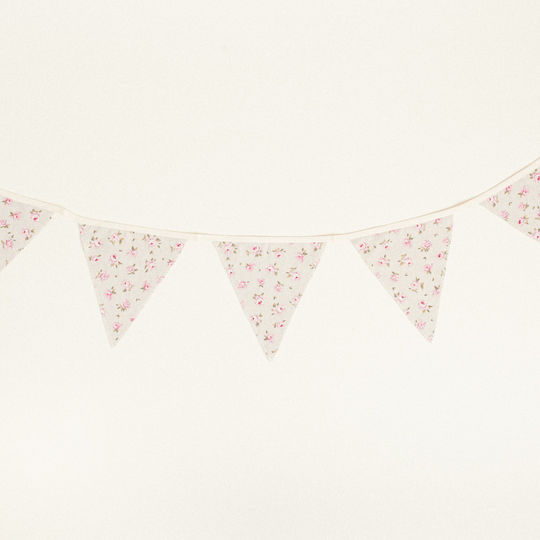 Decorative Bunting 20 X 18 X 260 Cm Mini Floral Beige Beauty Home