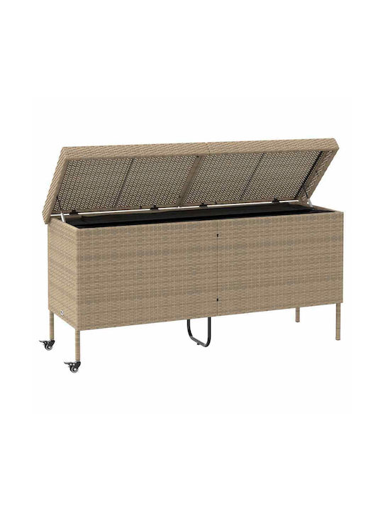 vidaXL Μπαούλο Αποθήκευσης Εξωτερικού Χώρου Rattan Μ160xΠ55xΥ75εκ.