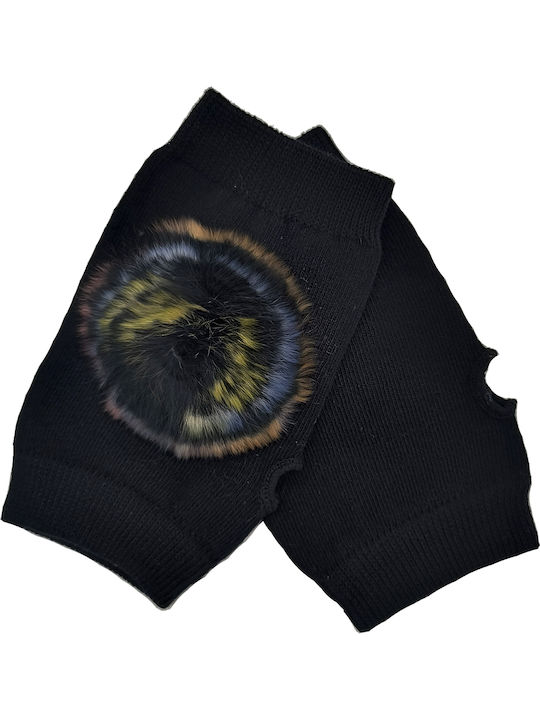 Schwarz Gestrickt Handschuhe