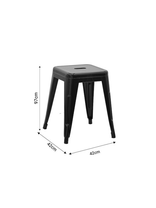 Metallischer Gartenhocker Utopia Schwarz 30x30x45cm