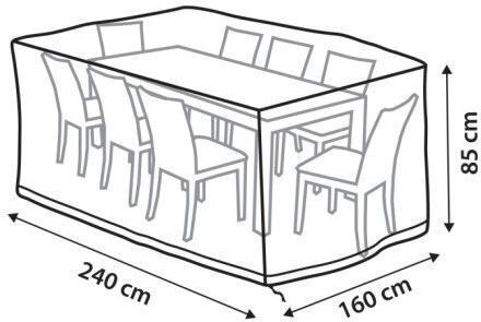 Home & Camp Waterproof Dining Table Cover Gray 240x160x85cm HC20628