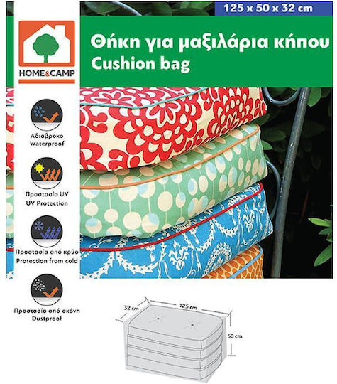 Home & Camp Garden Cushions Waterproof Cover 125x32x50cm in White Colour