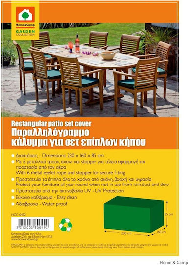 Home & Camp Waterproof Dining Table Cover White 230x160x85cm HCC0492