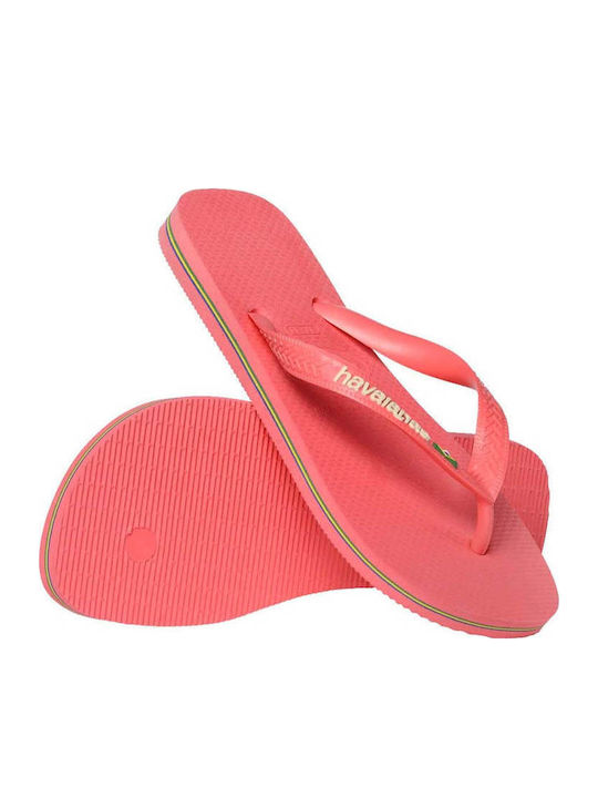 Brasil Logo Women's Flip Flops Red