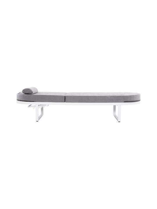 Șezlong Aluminiu Mallow Cu Pernă Albă 198x71x40.5cm
