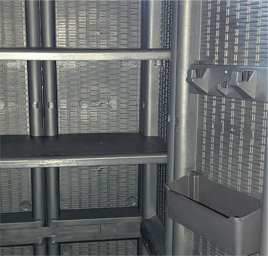 Double Door Wardrobe Plastic with 2 Shelves Brown 70x44x91cm