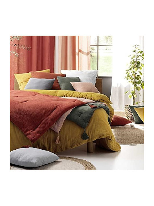 Douceur d'Intérieur Duvet Cover Set Cotton Queen with 2 Pillowcases 220x240 Angelia Terracotta