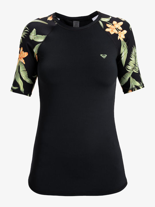 Roxy Island Escape UPF 50 Women Short Sleeve Sun Protection Shirt Grey