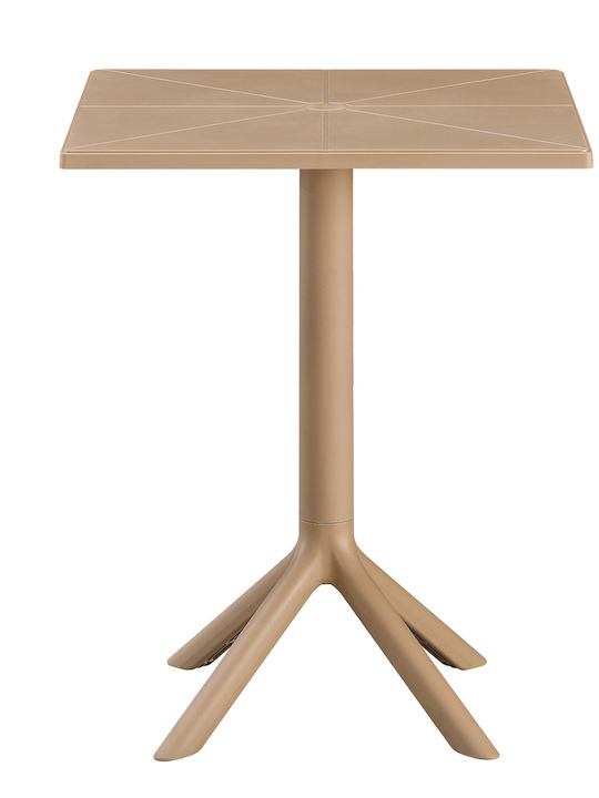Garten- und Terrassentisch Verpflegung für Kleine Außenbereiche aus Polypropylen Zusammenklappbar Terrin Cappuccino 60.5x60.5x75cm