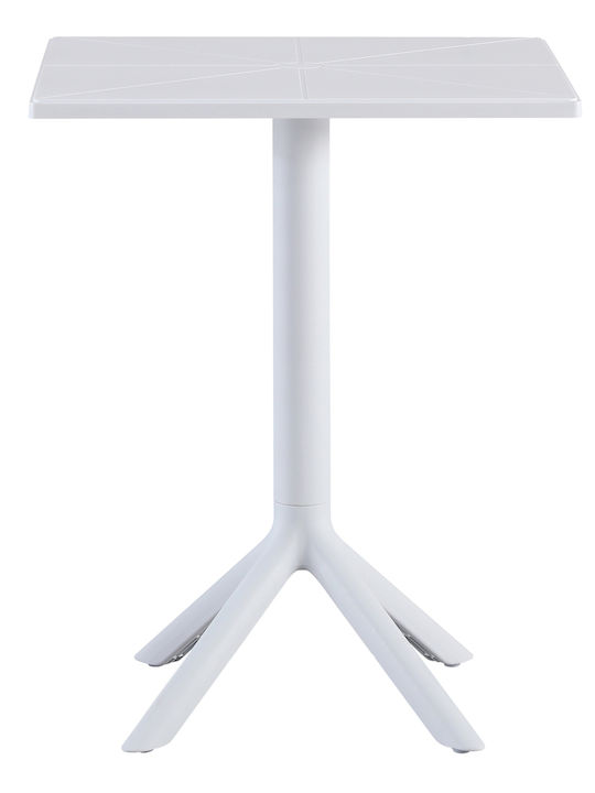 Tisch Zusammenklappbar Terrin White 60.5x60.5x76.5cm