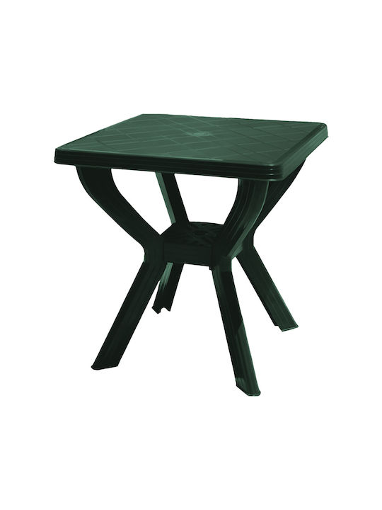 Skiathos Outdoor Dinner Free Standing Plastic Table Green 70x70x70cm
