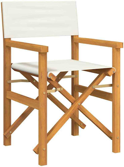 Καρέκλα Σκηνοθέτη Ξύλινη Κρεμ 2τμχ 57x54.5x85εκ.