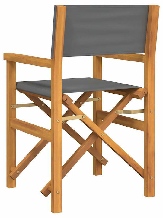 Καρέκλα Σκηνοθέτη Ξύλινη Γκρί 2τμχ 57x54.5x85εκ.