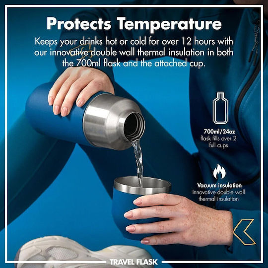 Ion8 Ποτήρι Θερμός Ανοξείδωτο 700ml Deep Teal