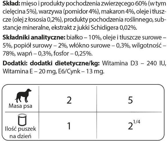 Dolina Noteci Υγρή Τροφή Σκύλων σε Κονσέρβα με Ζυμαρικά χωρίς Γλουτένη 100gr
