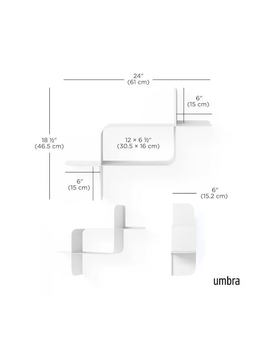 Montage Wall Shelf Set of 2 White Umbra