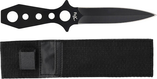 Fox Outdoor Double Edged Μαχαίρι Ρίψης Μαύρο σε Θήκη