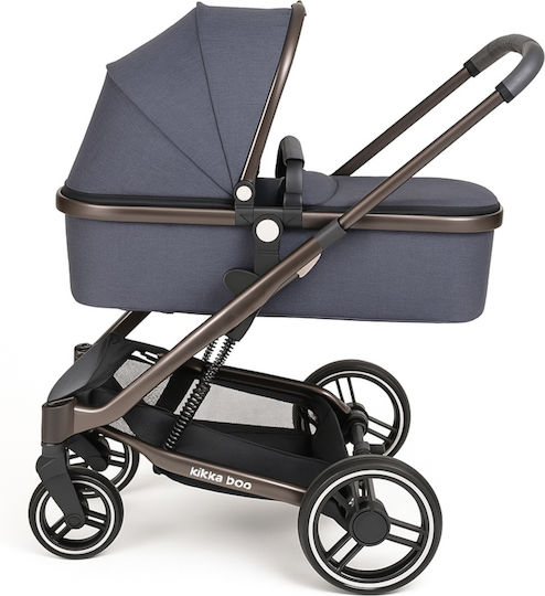 Kikka Boo Divaina Adjustable 2 in 1 Baby Stroller Suitable for Newborn Dark Grey Melange 12kg