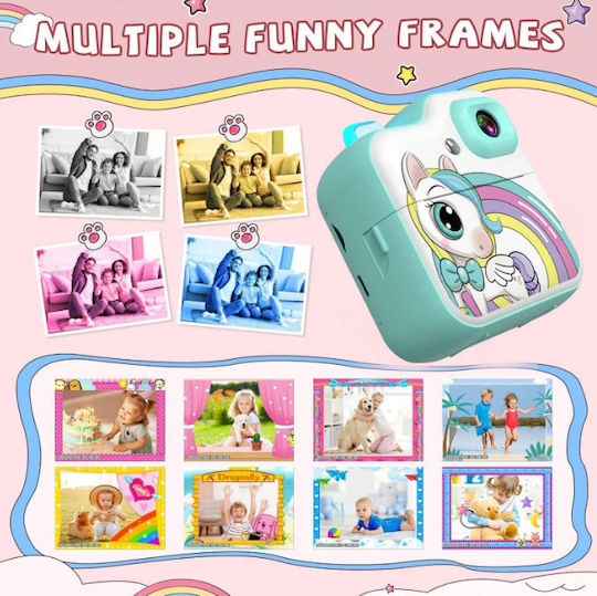 Q6 Unicorn Kinderkamera mit Thermodruck Grün