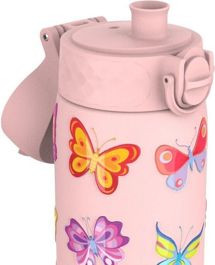 Ion8 Kids Water Bottle Butterfly Aluminium Pink 600ml