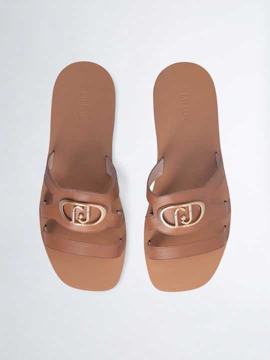 Saba 11 Leather Women's Flat Sandals in Brown Color