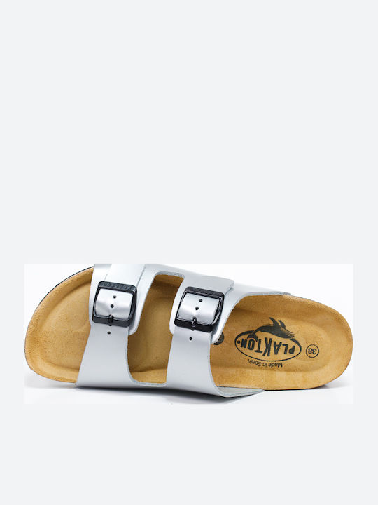 Women's Flat Sandals Anatomic in Silver Color