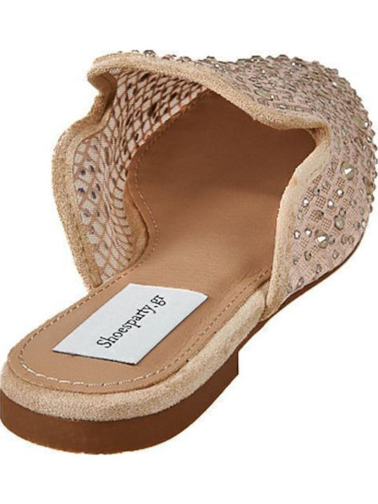 Flat Mules in Gold Color