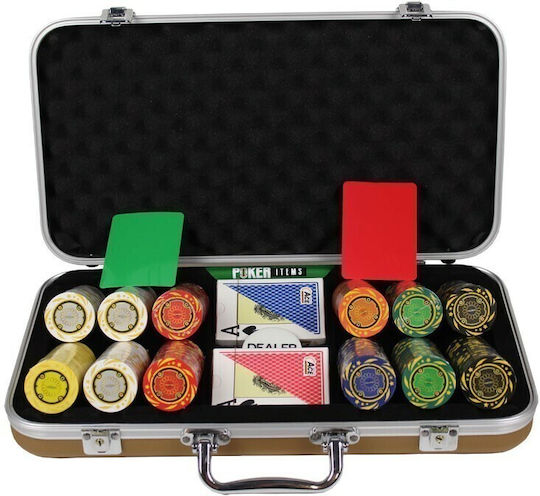 Pokeritems Set 300 Poker Chips 14gr in Suitcase