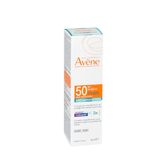 Eau Thermale Avène Fluide Против Несъвършенства Водоустойчив Слънцезащитен Крем За Лице SPF50 40ml